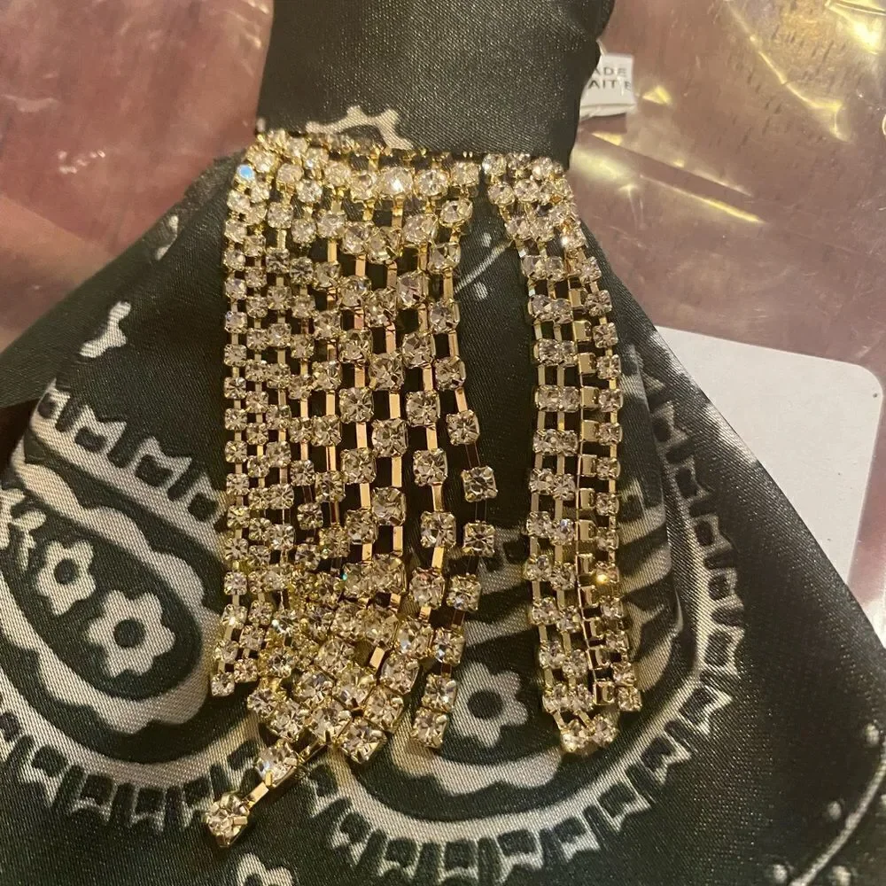 Serefina Rhinestoned Fabric Brooch